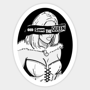 God Save The (White) Queen Sticker